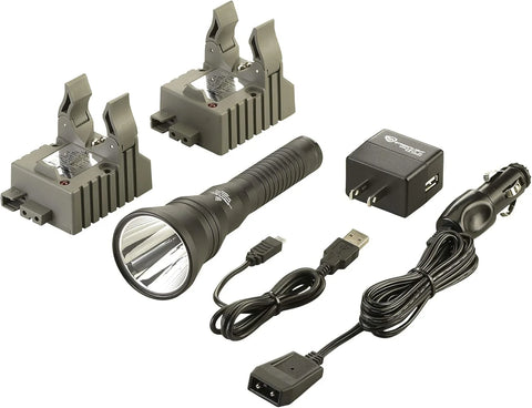 Streamlight 74502 Strion HPL 615-Lumen Compact Rechargeable Flashlight with 120V AC/12V DC Charger & 2 Holders, Black