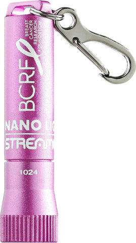 Streamlight 73022 Nano Light II 20-Lumens Miniature Keychain LED Flashlight with AAAA Alkaline Battery, Pink BCRF Edition