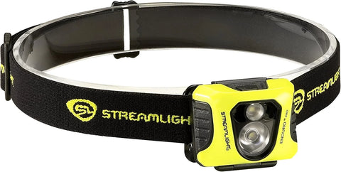 Streamlight 61422 Enduro Pro 200-Lumen LED Headlamp with Elastic Head Strap, Rubber Hard Hat Strap, and 3M Dual Lock Fasteners, Box, Yellow