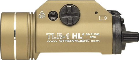 Streamlight 69266 TLR-1 HL 1000-Lumen 20000-Candela Rail-Mounted Tactical Weapon Light with Specific Compatibility Rail Locating Keys, Flat Dark Earth