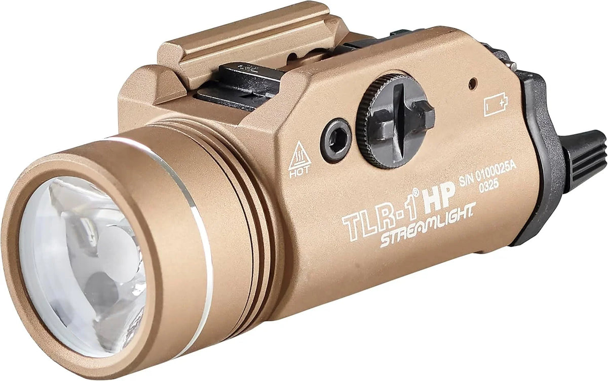 Streamlight 59151 TLR-1 HP 1000-Lumen Rail Mounted High Candela Tactical Weapon Light with Rail Locating Keys and Batteries, Flat Dark Earth