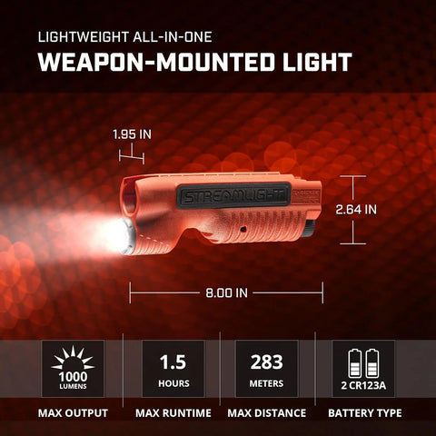 Streamlight 69611 TL-Racker 1,000 Lumen 20,000-Candela Tactical Integrated Forend Weapon Light with Ambidextrous Controls for Remington 870 Only, Orange