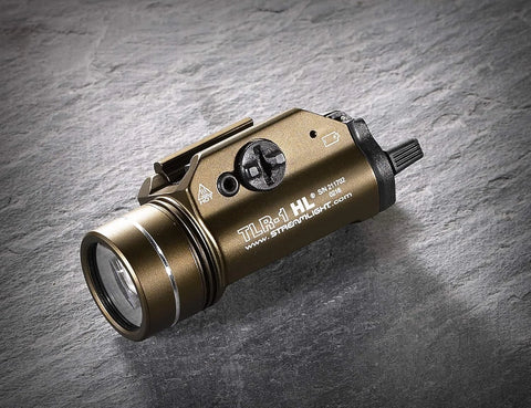 Streamlight 69267 TLR-1 HL 1000-Lumen 20000 Candela Rail-Mounted Tactical Weapon Light with Specific Compatibility Rail Locating Keys, Flat Dark Earth Brown