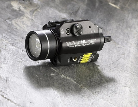 Streamlight 69261 TLR-2 HL 1,000-Lumen 20,000-Candela LED Weapon Light with Red Laser, CR123A Powered and Rail Clamp Mount, Black