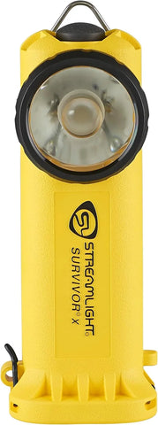 Streamlight 90960 Survivor X 250-Lumen Right-Angle Firefighter's Flashlight with Three (3) "AA Alkaline Batteries, Yellow