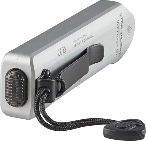 Streamlight 88819 Wedge XT 500-Lumen 1,900-Candela Flat Everyday Carry Flashlight, Includes USB-Cable and Pocket Lanyard, Silver