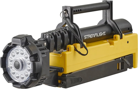 Streamlight 45680 Portable Scene Light EXT 10,000-Lumen Collapsible, Rechargeable Flood Light with Heavy-Duty Shoulder Strap, 120-Volt AC Charger and 7-Foot Extension Pole, Yellow