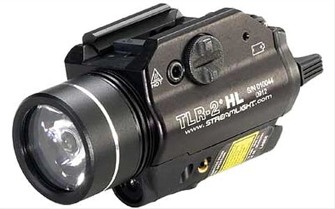 Streamlight 69261 TLR-2 HL 1,000-Lumen 20,000-Candela LED Weapon Light with Red Laser, CR123A Powered and Rail Clamp Mount, Black