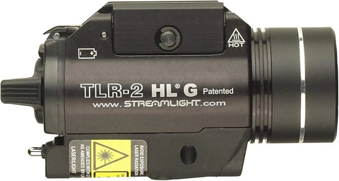 Streamlight 69265 TLR-2 HL 1,000-Lumen 20,000-Candela LED Weapon Light with Green Laser, CR123A Powered and Rail Clamp Mount, Black