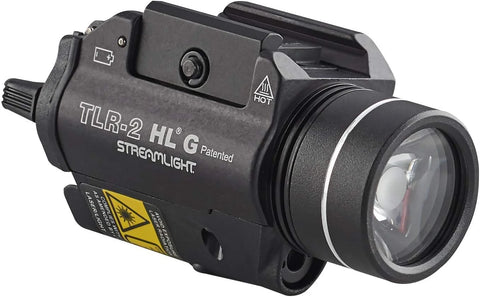 Streamlight 69265 TLR-2 HL 1,000-Lumen 20,000-Candela LED Weapon Light with Green Laser, CR123A Powered and Rail Clamp Mount, Black