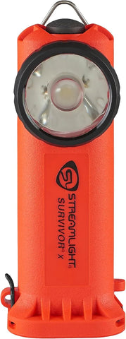 Streamlight 90044 Survivor X USB 250-Lumen USB Rechargeable Right-Angle Firefighter's Flashlight with Rechargeable Battery Pack, Orange