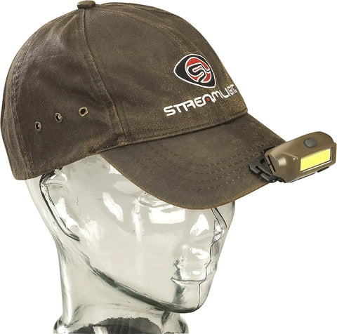 Streamlight 61707 Bandit 135-Lumen USB Rechargeable Green LED Headlamp with Elastic Head Strap, Clip, and USB Cable, Coyote