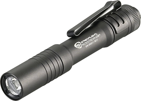 Streamlight 66604 MicroStream USB 250-Lumen 1150-Candela EDC Ultra-Compact LED Flashlight with Rechargeable Battery, Easy-Open Box, Black