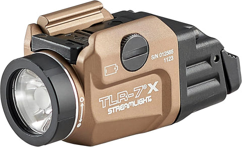 Streamlight 69456 TLR-7 X USB 500-Lumen 5000-Candela Compact Tactical Weapon Light with Interchangeable High & Low Switches and Key Kit, Flat Dark Earth