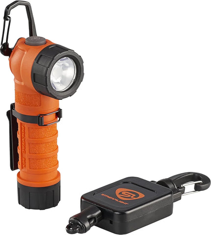 Streamlight 88837 PolyTac 90X USB 500-Lumen 7,000-Candela LED Right Angle Flashlight with Gear Keeper, Rechargeable Capable, Orange