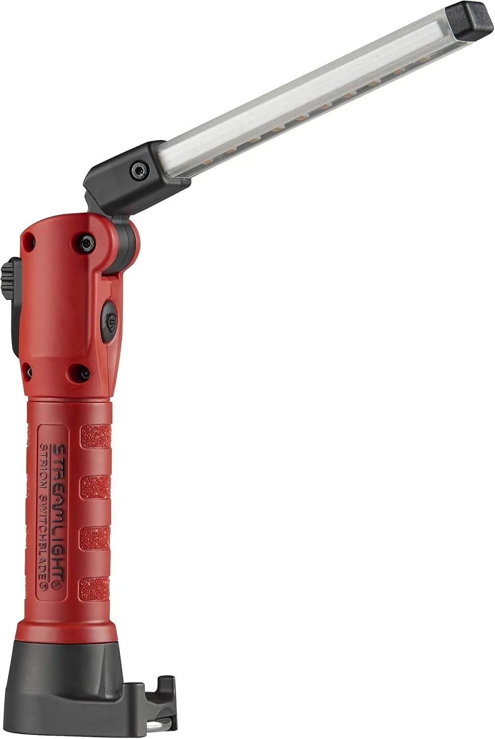 Streamlight 74851 Strion Switchblade 500-Lumen Rechargeable Compact Multi-Function LED Work Light with Color-Rite Technology and AC Charger and Holder, Red