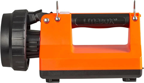 Streamlight 45855 E-Spot LiteBox 1500-Lumen 110000 Candela Rechargeable Spot Beam Lantern with Vehicle Mount System, Direct Wire DC Charging Rack, and Heavy Duty Shoulder Strap, Orange