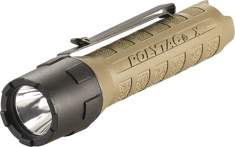 Streamlight 88615 PolyTac X USB 600-Lumen 11,485-Candela Professional Tactical LED Flashlight, Ten-TAP Programmable, Easy-Open Box, Coyote