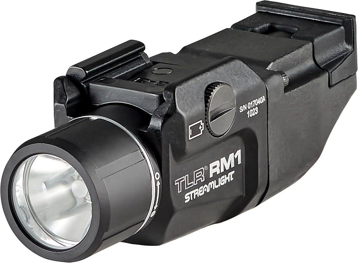 Streamlight 69441 TLR RM 1 500-Lumen Low-Profile Rail Mounted Tactical Light with Rail Locating Keys and CR123A Battery, Black