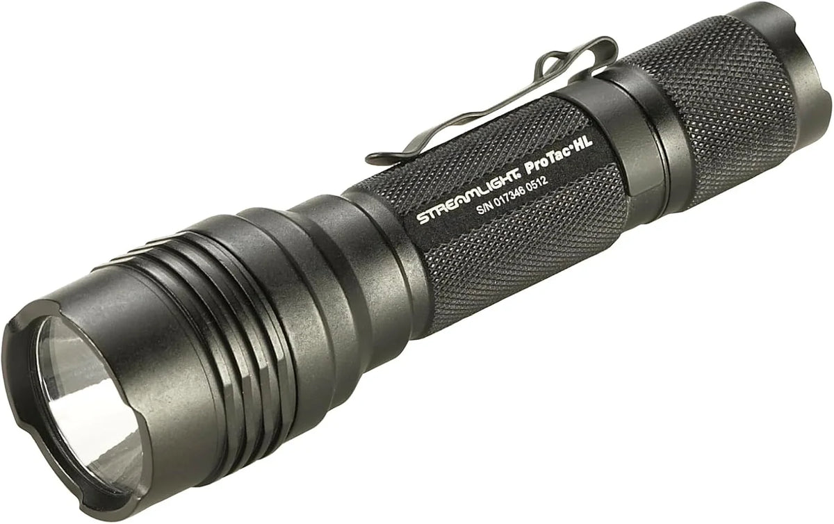 Streamlight 88040 ProTac HL 750-Lumen Professional Tactical Flashlight with CR123A Batteries, and Holster, Black, Clear Retail Packaging