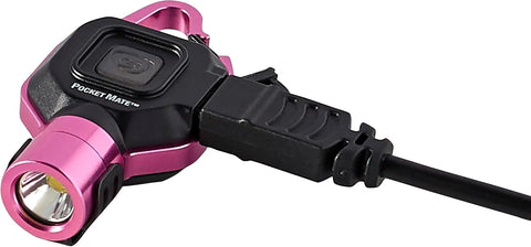 Streamlight 73303 Pocket Mate 325-Lumen Pocket Keychain/Clip-on USB Rechargeable Flashlight, Pink