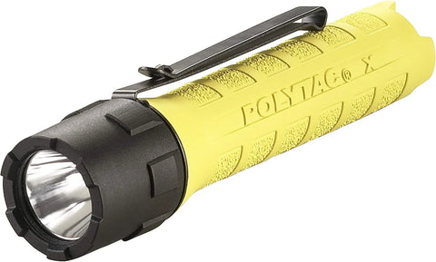 Streamlight 88601 PolyTac X 600-Lumen 11,485-Candela Professional Tactical LED Flashlight Ten-TAP Programmable, Clear Retail Packaging, Yellow