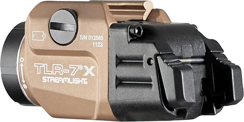 Streamlight 69456 TLR-7 X USB 500-Lumen 5000-Candela Compact Tactical Weapon Light with Interchangeable High & Low Switches and Key Kit, Flat Dark Earth