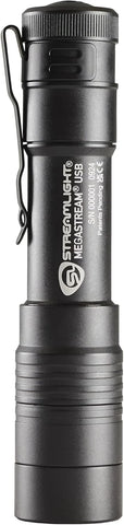 Streamlight 66210 MegaStream USB 1800-Lumen 26000-Candela Rechargeable EDC Flashlight Includes Rechargeable Battery, USB-C Cable, and Holster, Black