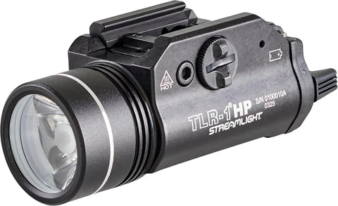 Streamlight 59150 TLR-1 HP 1000-Lumen Rail Mounted High Candela Tactical Weapon Light with Rail Locating Keys and Batteries, Black