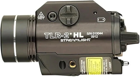 Streamlight 69261 TLR-2 HL 1,000-Lumen 20,000-Candela LED Weapon Light with Red Laser, CR123A Powered and Rail Clamp Mount, Black