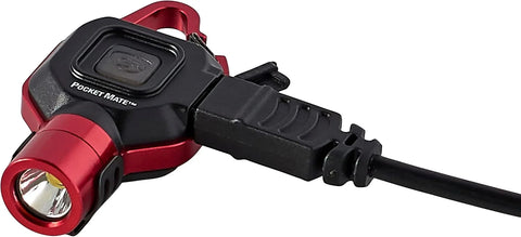 Streamlight 73301 Pocket Mate 325-Lumen Keychain/Clip-on USB Rechargeable Flashlight, Red