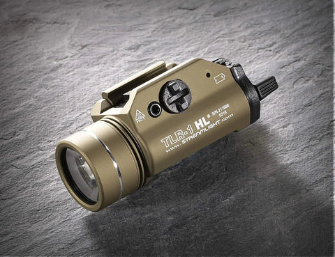 Streamlight 69266 TLR-1 HL 1000-Lumen 20000-Candela Rail-Mounted Tactical Weapon Light with Specific Compatibility Rail Locating Keys, Flat Dark Earth
