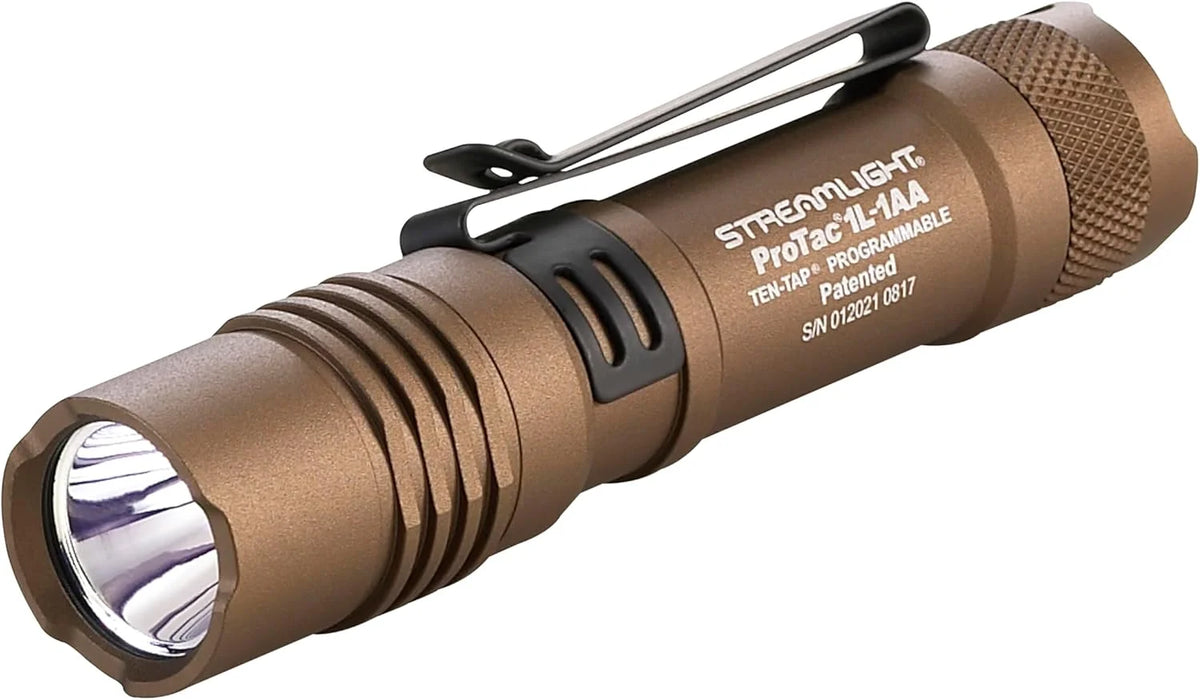 Streamlight 88073 ProTac 1L-1AA 350-Lumen 6,400-Candela Compact Tactical LED Flashlight with Alkaline Battery Coyote