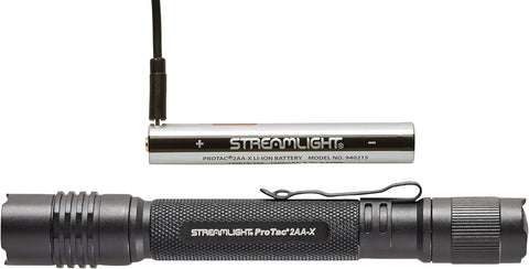Streamlight 88135 ProTac 2AA-X USB 550-Lumen 10,250-Candela Personal Carry Tactical Flashlight, Rechargeable Capable, Black