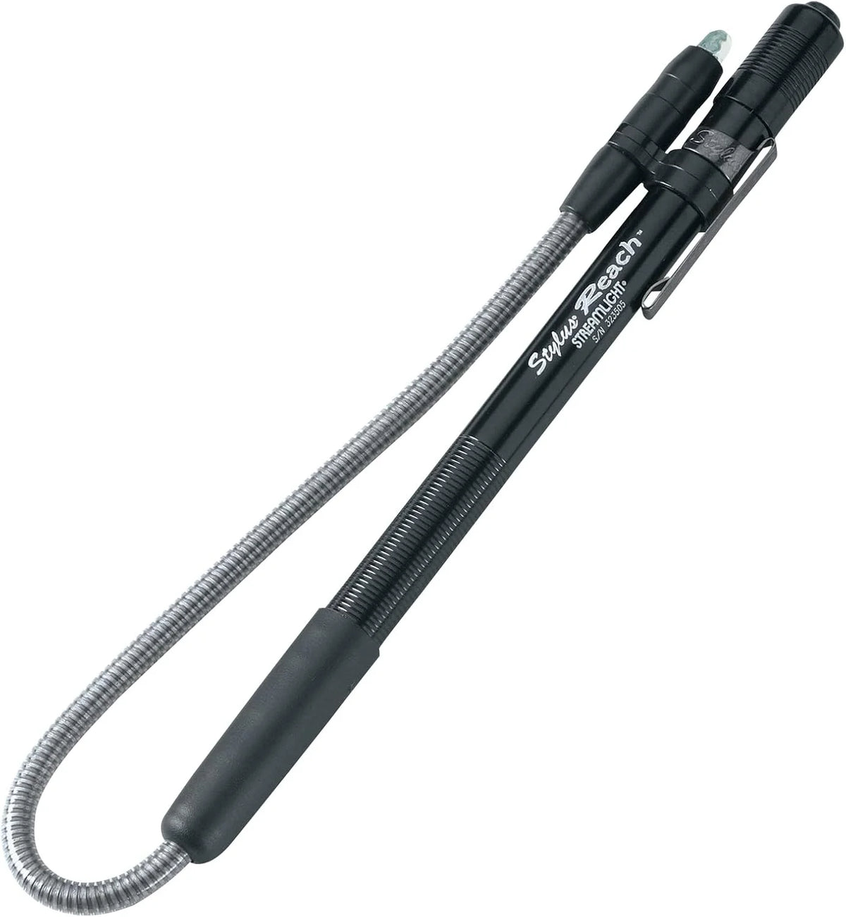 Streamlight 65618 Stylus Reach 11-Lumen White LED Pen Light for Mechanics, Inspectors, and Technicians with Flexible 7-Inch Extension Cable and 3 AAAA Alkaline Batteries, Black
