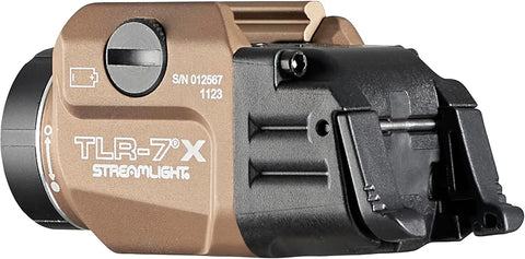 Streamlight 69456 TLR-7 X USB 500-Lumen 5000-Candela Compact Tactical Weapon Light with Interchangeable High & Low Switches and Key Kit, Flat Dark Earth