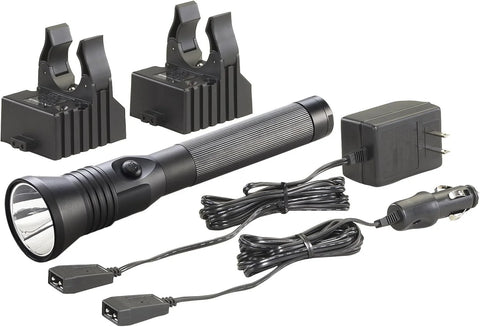 Streamlight 75882 Stinger DS HPL 800-Lumen 48000-Candela Rechargeable LED Flashlight with Dual Switches and 120V/100V AC/12V DC Piggyback Charger, Black