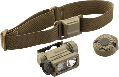 Streamlight 14512 Sidewinder 55-Lumens Compact II Military Flashlight with Helmet Mount & Headstrap, Clear Retail Packaging, Coyote