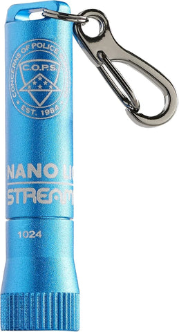 Streamlight 73021 Nano Light II 20-Lumens Miniature Keychain LED Flashlight with AAAA Alkaline Battery, Blue C.O.P.S Edition