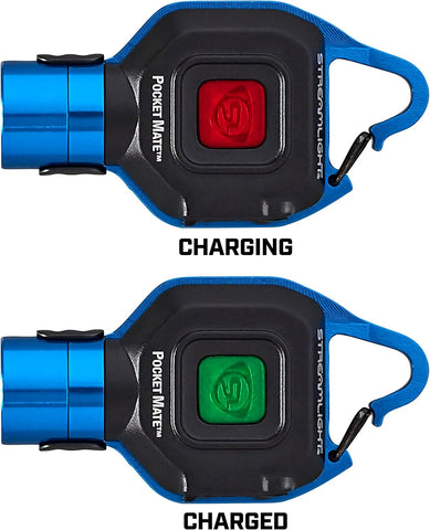 Streamlight 73302 Pocket Mate 325-Lumen Pocket Keychain/Clip-on USB Rechargeable Flashlight, Blue