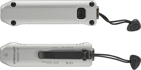Streamlight 88819 Wedge XT 500-Lumen 1,900-Candela Flat Everyday Carry Flashlight, Includes USB-Cable and Pocket Lanyard, Silver