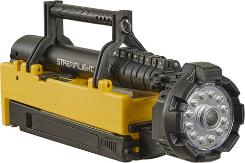Streamlight 45680 Portable Scene Light EXT 10,000-Lumen Collapsible, Rechargeable Flood Light with Heavy-Duty Shoulder Strap, 120-Volt AC Charger and 7-Foot Extension Pole, Yellow