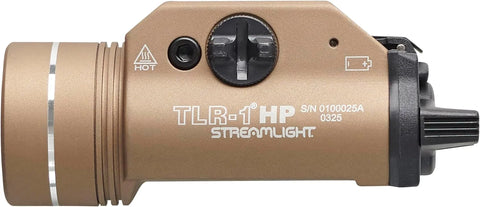 Streamlight 59151 TLR-1 HP 1000-Lumen Rail Mounted High Candela Tactical Weapon Light with Rail Locating Keys and Batteries, Flat Dark Earth