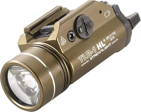 Streamlight 69267 TLR-1 HL 1000-Lumen 20000 Candela Rail-Mounted Tactical Weapon Light with Specific Compatibility Rail Locating Keys, Flat Dark Earth Brown