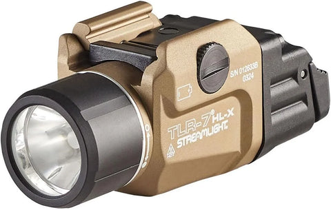 Streamlight 69459 TLR-7 HL-X USB 1000-Lumen 22000-Candela Rechargeable Rail Mounted Weapon Light with Interchangeable High & Low Switches and Key Kit, Flat Dark Earth