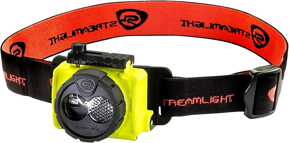 Streamlight 61602 Double Clutch USB 125-Lumen 1700-Candela LED Headlamp with AC Charging System, Spot and Flood Beams, Yellow