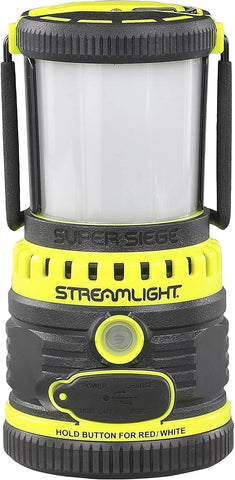 Streamlight 44945 Super Siege 1100-Lumen Rechargeable Outdoor Hand Lantern/Flashlight with 120-Volt AC Charger and Portable USB Charger, Yellow
