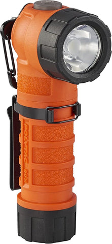 Streamlight 88837 PolyTac 90X USB 500-Lumen 7,000-Candela LED Right Angle Flashlight with Gear Keeper, Rechargeable Capable, Orange