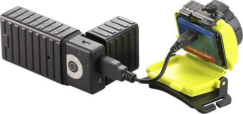 Streamlight 61607 Double Clutch 125-Lumen 1700-Candela LED Headlamp, Spot and Flood Beams, AAA Powered, Yellow