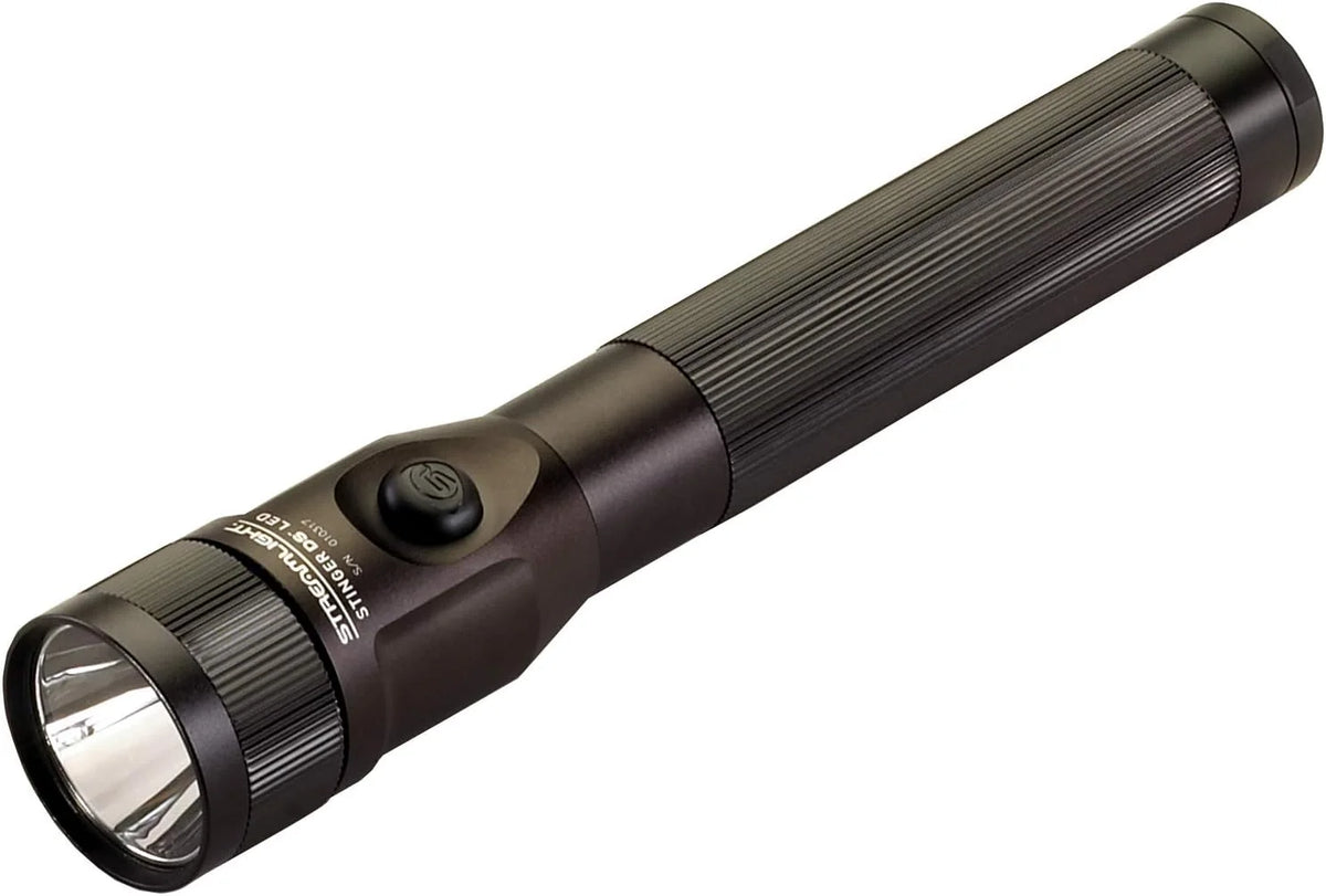Streamlight 75832 Stinger DS 425-Lumen 26000-Candela Rechargeable LED Flashlight with Dual Switches and AC/DC Piggyback Charger, Black